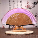 染め シルク 竹 男性用 女性用 レディース メンズ 桜 さくら 花柄 外国人お土産 和柄扇子 正絹 シルク 夏