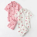 キッズ 子ども 夏 春夏 150cm 140cm 130cm 120cm 110cm 長袖 女の子 前開き 薄手 ルームウェア ダブルガーゼ 綿100% 女の子 半袖(4)