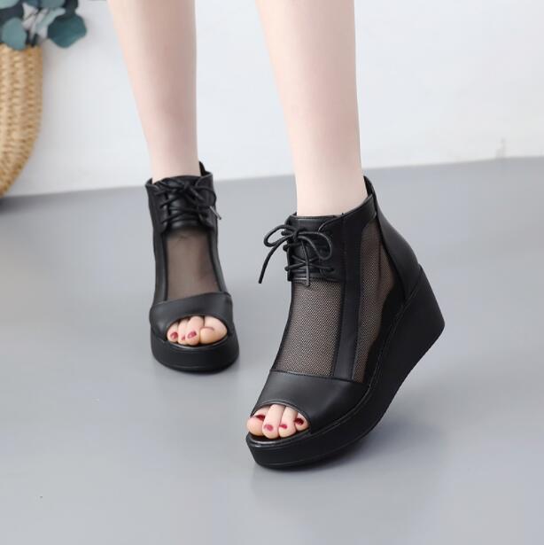 25.5センチまで 後ろファスナー付き レディース靴 透かし 6センチヒール メッシュ シースルー 夏