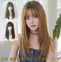 自 ハイトーンカラー コスプレ 医療用ウィッグ かつら 小顔 ストレート ぱっつん ウイッグ 女性 セミロング ロング フルウィッグ