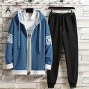 部屋着 運動服 カジュアル ロングパンツ ジップアップ フード付き パーカー 長袖 スウェット 上下セットアップ メンズ ジャージ
