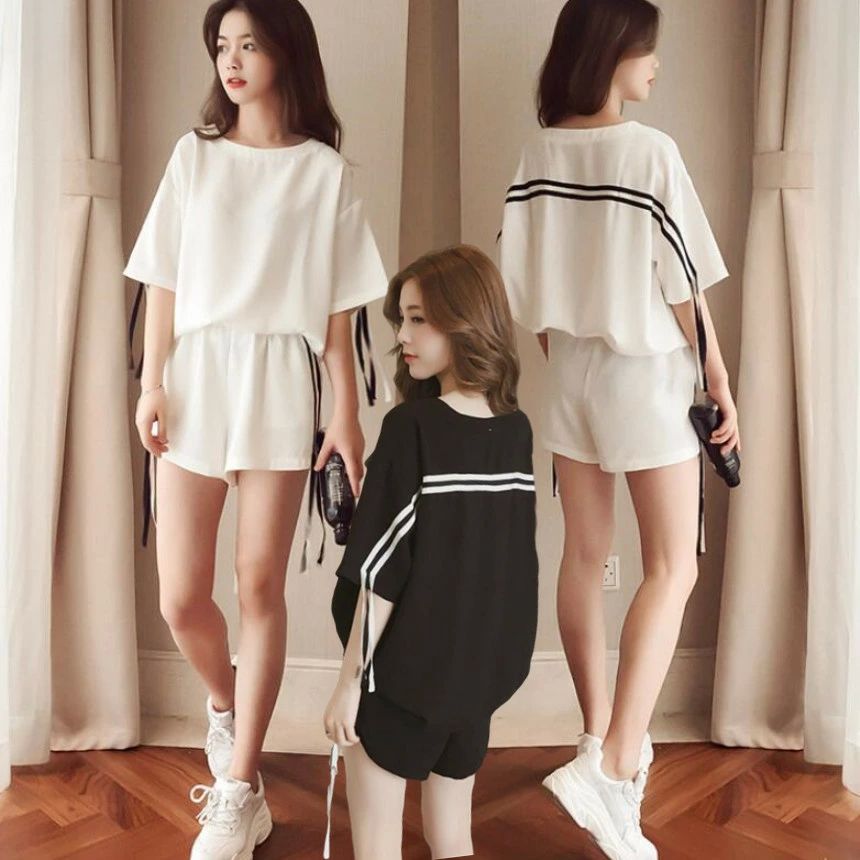 ルームウェア 上下セット レディース セットアップ ブラウス ショートパンツ ランニング トレーナー 運動着 スポーツウ