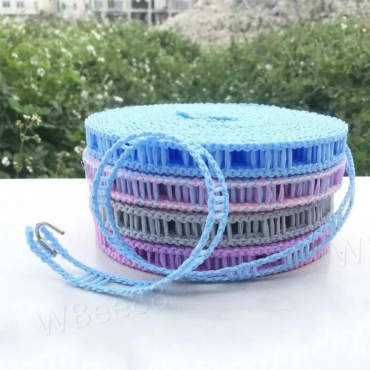 キャ 洗濯ひも ライン 仕切り付きヒモ 旅行にも 洗濯に便利 丈夫 物干しロープ デイジーチェーン キャンプ ロープ 洗濯縄 洗濯紐