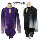 フォーマン ストレッチ レオタード 長袖 アイススケート アイスダンス トップス 黒 ブラック パープル メンズ 男の子 子供 衣装