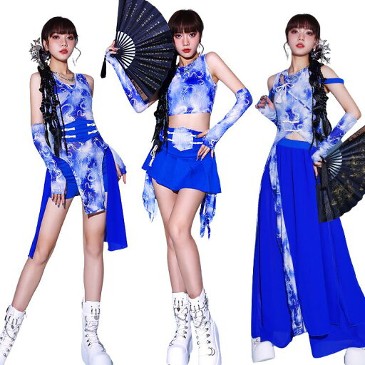 ダン ジャズ 上下セット アイドル チアガール チャイナ風 演出服 セクシー レディース 大人 セットアップ ダンス衣装 白 ブルー ダン ジャズ 上下セット アイドル チアガール チャイナ風 演出服 セクシー レディース 大人 セットアップ ダンス衣装 白 ブルー