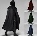 ハロウィンコスチ ステージ衣装 コスプレ 魔法使い 死神 悪魔 無地 ゴシック風 マント フード付き 舞台衣装 大人用コスチューム