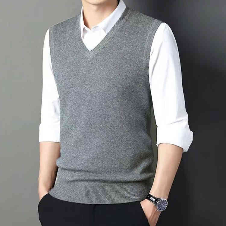 チョッキ メンズ ニット 通学 Vネック 送料無料 ベスト ウールベスト ウール混 ウォッシャブル ベスト 洗える ビジネス メンズ