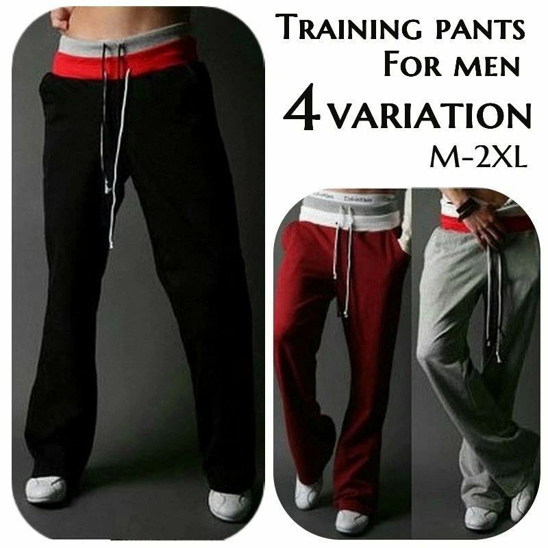 エクササイズ 運動 スポーツ バイカラー ウエストゴム 長ズボン 男性 紳士用 メンズ ロングパンツ ボトムス フィットネスウェア