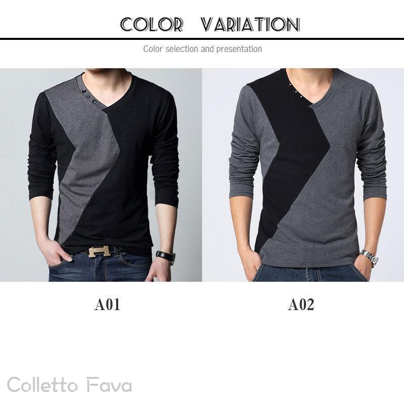 アウトド 肌着 アメカジ 男性用 スポーツ トップス インナー ロングTシャツ スリム 細身 春 秋服 Vネック メンズ ロンT tシャツ