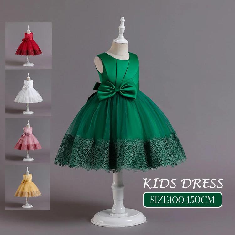 乐天商城 - 結婚式 100 オシャ キッズドレス ドレス 女の子ワンピース レースチュールワンピース 子供ドレスワンピース 発表会