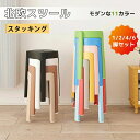 リビ シンプル ラウンドベンチ プラスチックスツール スツール 折りたたみチェア 椅子 屋台イス 4脚セット スタッキングスツール