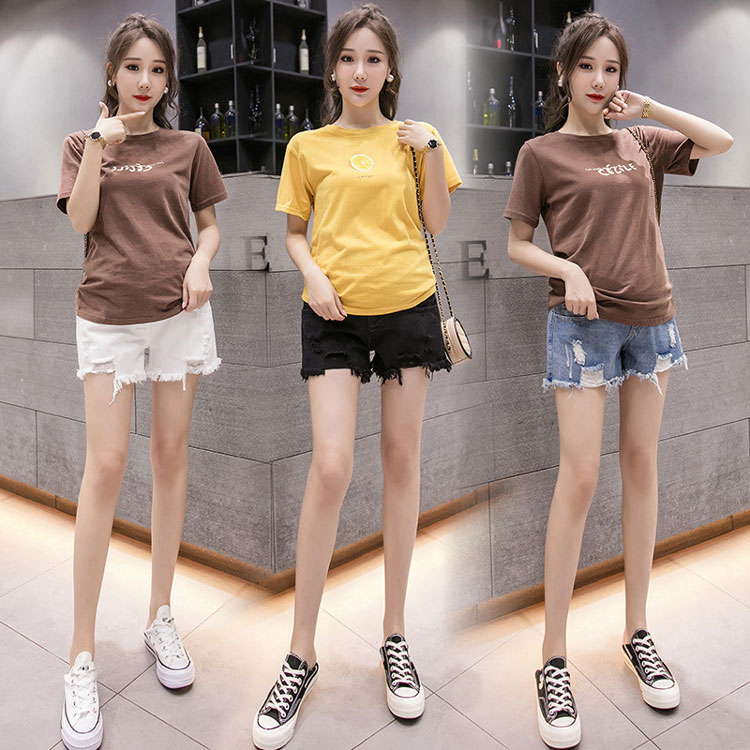 マタニティウ ズボン マタニティー 妊婦 ボトムス ジーンズ ダメージ ショートデニム デニムジーンズ 短パン ショートパンツ 2