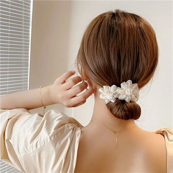 ヘアの団子作り 簡単 2個セット おだんご ヘアー お団子ヘアアレンジ ヘア飾り アクセサリー 可愛い お花 花 おしゃれ