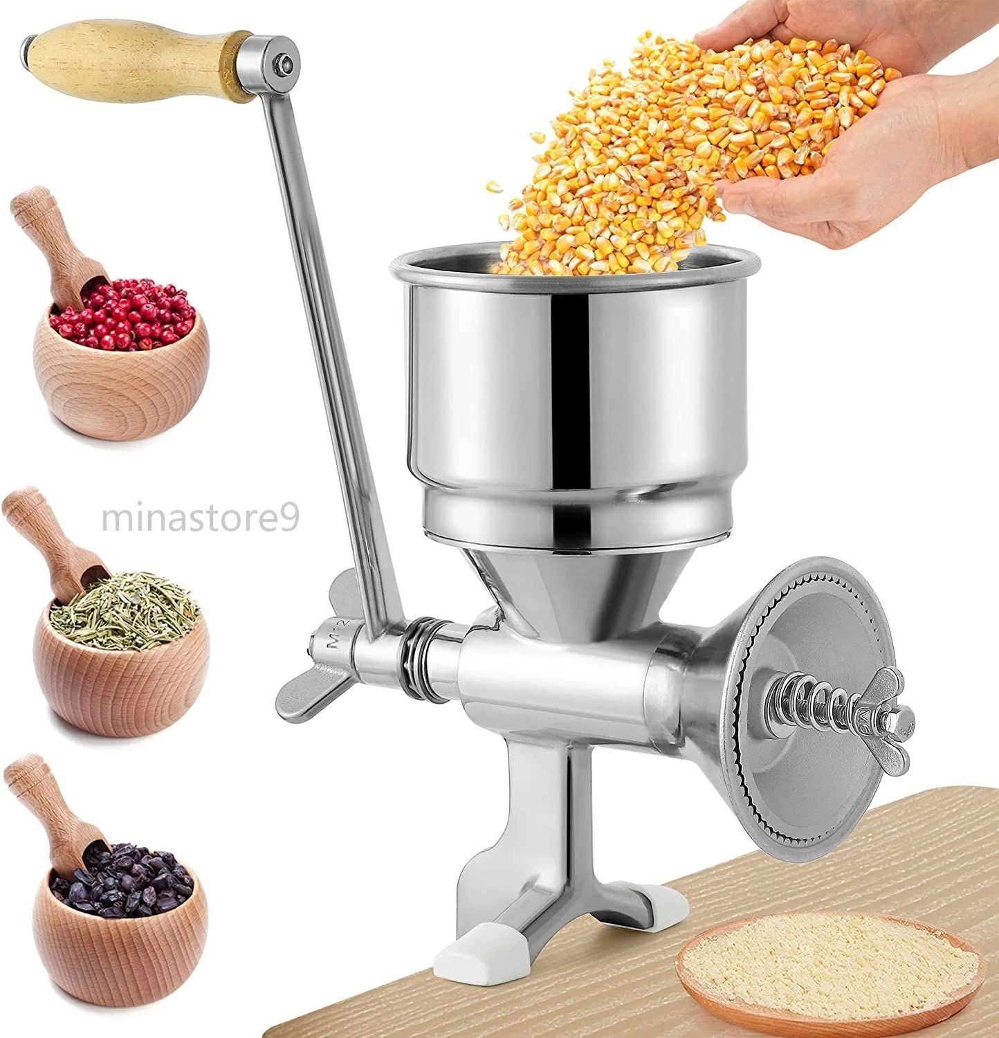 手動 家庭用ツール DIY 小型 トウモロコシ、小豆、大豆、米、キビ、コショウ、粗塩などの調味料用 卓上..