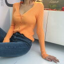 Tシャツ 胸開きタート レディースファッション セーター 長袖 セクシー タートルネック ベアトップ Vネック タートル ベアトッ