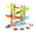 ベビ 女の子 男の子 子供 スロープトイ 木製ランプカーおもちゃ ルーピングコースター くるくるスロープ レースカートラック