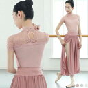 練習 レッスン着 エレガント 大人 ストレッチ バレエウェア おしゃれ トップス エレガント ハイネック フレンチスリーブ レース