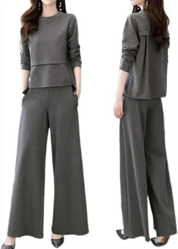 体型 フォーマル 上下セット パンツドレス パンツスーツ ブラウス ワイドパンツ 長袖 大きいサイズ 2点セット 春秋冬 レディース