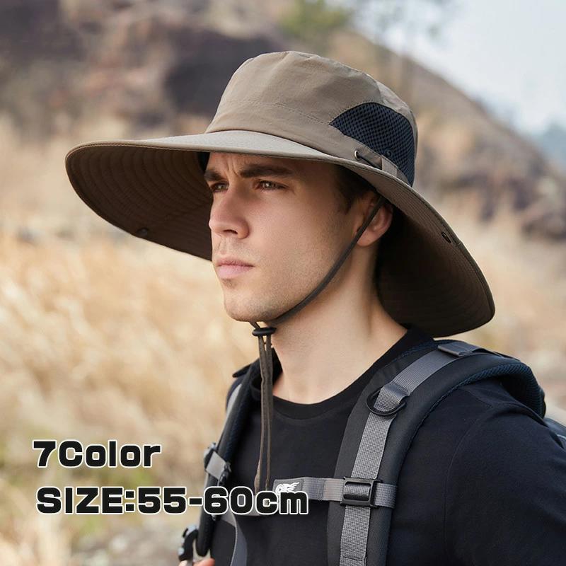 日よけ帽子 夏用 ハット アウトドアハット 自転車 通気性 サンハット 紫外線対策 帽子 登山用 大きめつば ガ UVカット 釣り帽子
