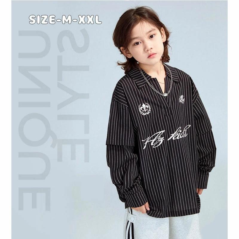 男の子 韓国風 女の子兼用 親子ペアルック トップス カジュアルシャ 子供用 シャツ 長袖シャツ ストラ..