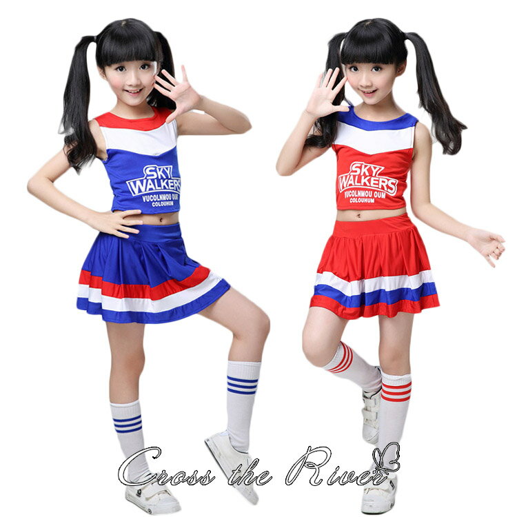 チアダンス 衣装 セットアップ へそ出し トップス 女の子 スカート チアガール衣装 ガールズ チアリーダー ヒップホップ チア 体