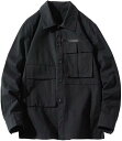 原宿風 作業 長袖シャツ ミリタリーシャツ カジュアルシャツ メンズ 綿100% 長袖 ワーク 登山 開襟シャツ アウトドア