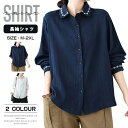 長袖 透け感 コットン100% ゆったり 知的な美しさ コットンシャツ 春夏秋 刺繍 レディース シャツ 綿100% ブラウス パフスリーブ
