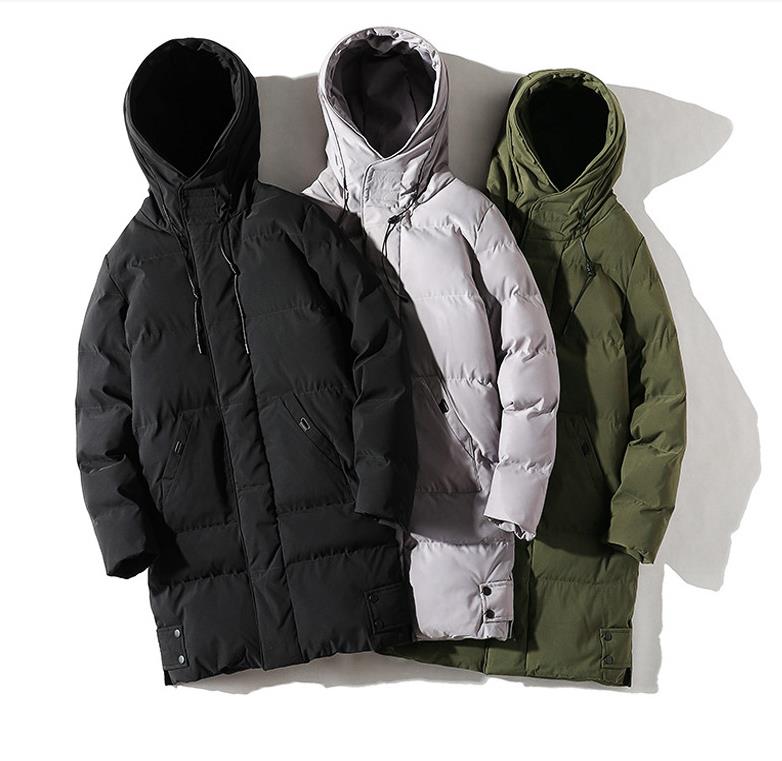 ロングコート ハーフコート アウター フード付き 綿服 秋冬 カジュアル ロング丈 男性 紳士服 ウエア 保温 防風防寒 黒色 中綿