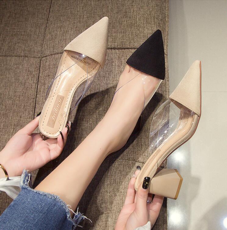 vカット 太ヒール ポインテッドトゥ 歩きやすい 履きやすい パーティ 美脚 靴