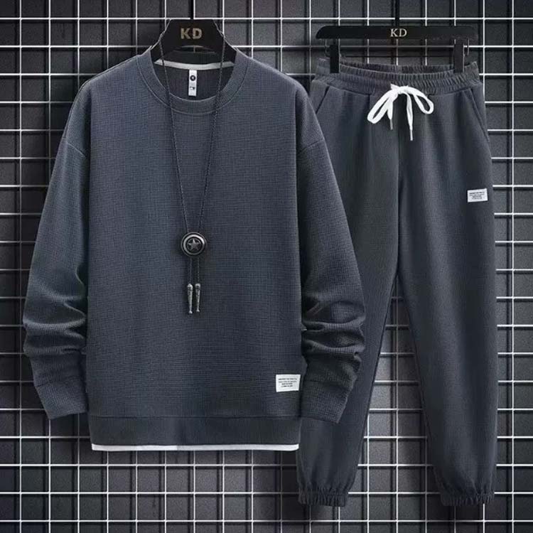 tシャツ カットソー 2点セット ロングパンツ トレーナー セットアップ スウェット 柔らかく軽い 春秋冬 上下セット 長袖 メンズ