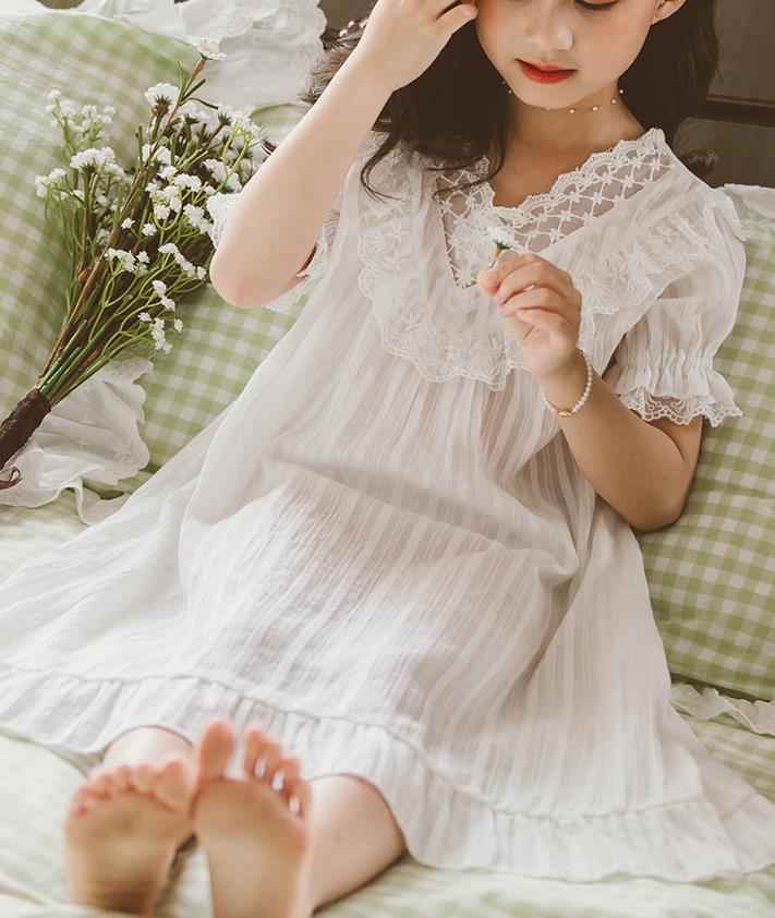 樂天商城 - ロングスカート 大きサイ ナイトウェア 宮廷 オフショルダー パジャマ 姫 膝丈 レース ワンピース ネック 寝巻きネグリジェ