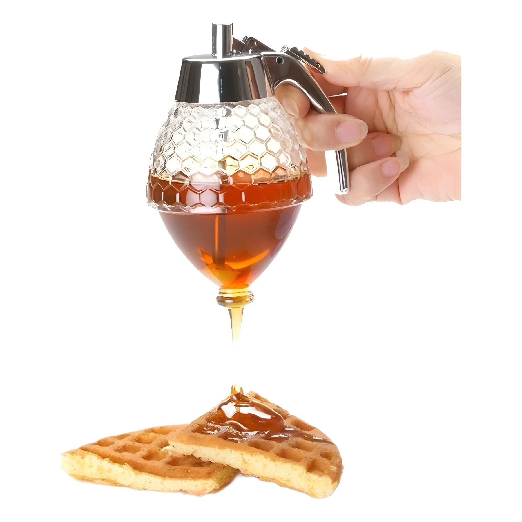 200ML 8.3*10*15cm ABS 蜂蜜ディスペンサー はちみつ入れ容器 蜂蜜ボトル はちみつ 容器 ドレッシングボトル 調味料入れ 受皿式