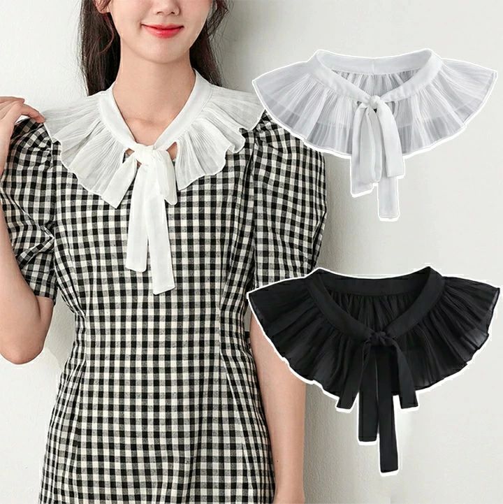 シフォンつけ襟 レディース 可愛いつけ襟 レイヤード つけ襟 つけえり おしゃれ レイヤードトップス 重ね着風 襟 ホワイト