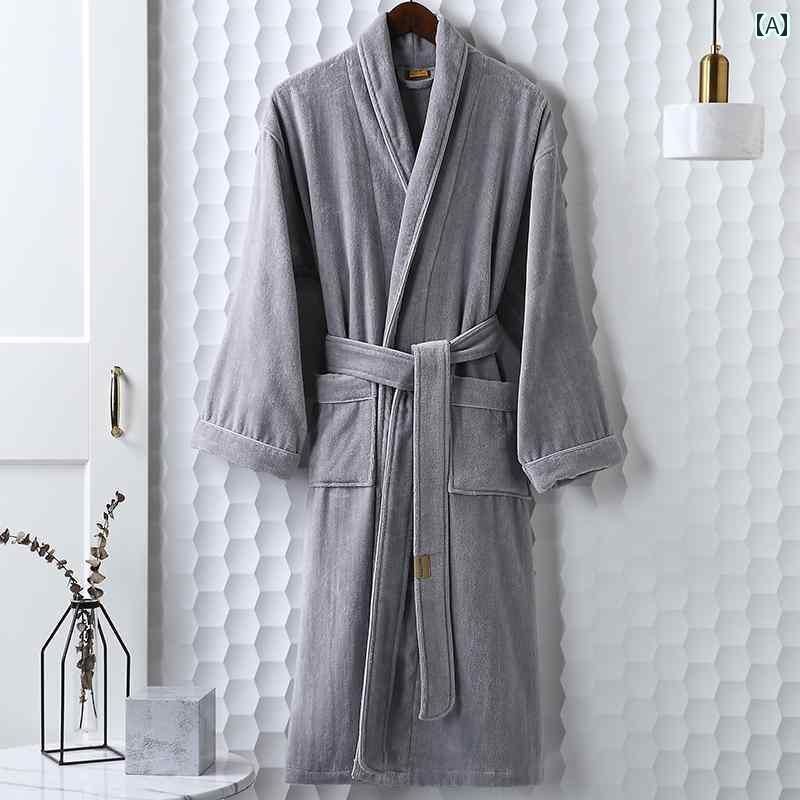 レディー メンズ 衣料品 ホテル マント ロング パジャマ ガウン ナイト ルームウェア ネグリジェ パジャマ 吸水性 ナイトウェア