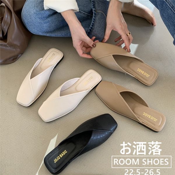 レディース スリッパ サンダル ルームシューズ 軽量 歩きやすい おしゃれ かかとなし カジュアル 室内 ..