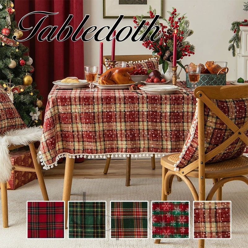 部屋飾り 雰囲気 汚れ防止 新年 お正月 食卓カバー 柔らかい テーブルカバー 正方形 長方形 北欧 クリスマス用 テーブルクロス