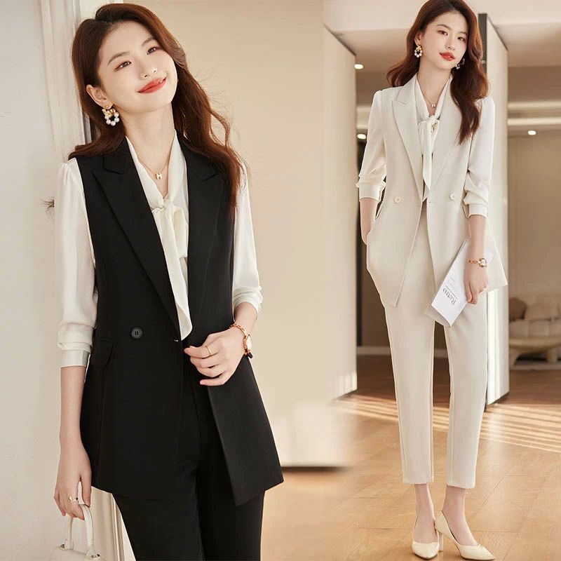 キレイ カジュアル ベスト ジレ ロングパンツ スーツセット レディース セットアップ 【ベスト】【ベスト+パンツ】ベストスーツ
