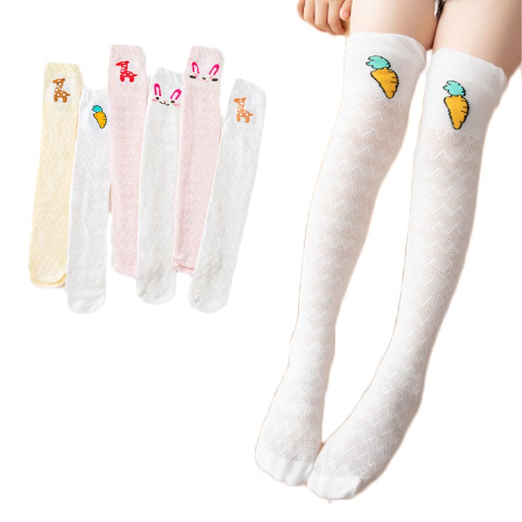 お買い 通気性 柔らかい かわいい おしゃれ ガールズ ハイソックス 保育園 幼稚園 送料無料 薄い 膝上 女の子 夏用 3足組 靴下