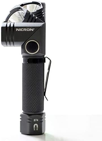 【アウトドア・整備・点検・作業等】NICRON　B74首振りLEDライト　ブラック　600LM充電式