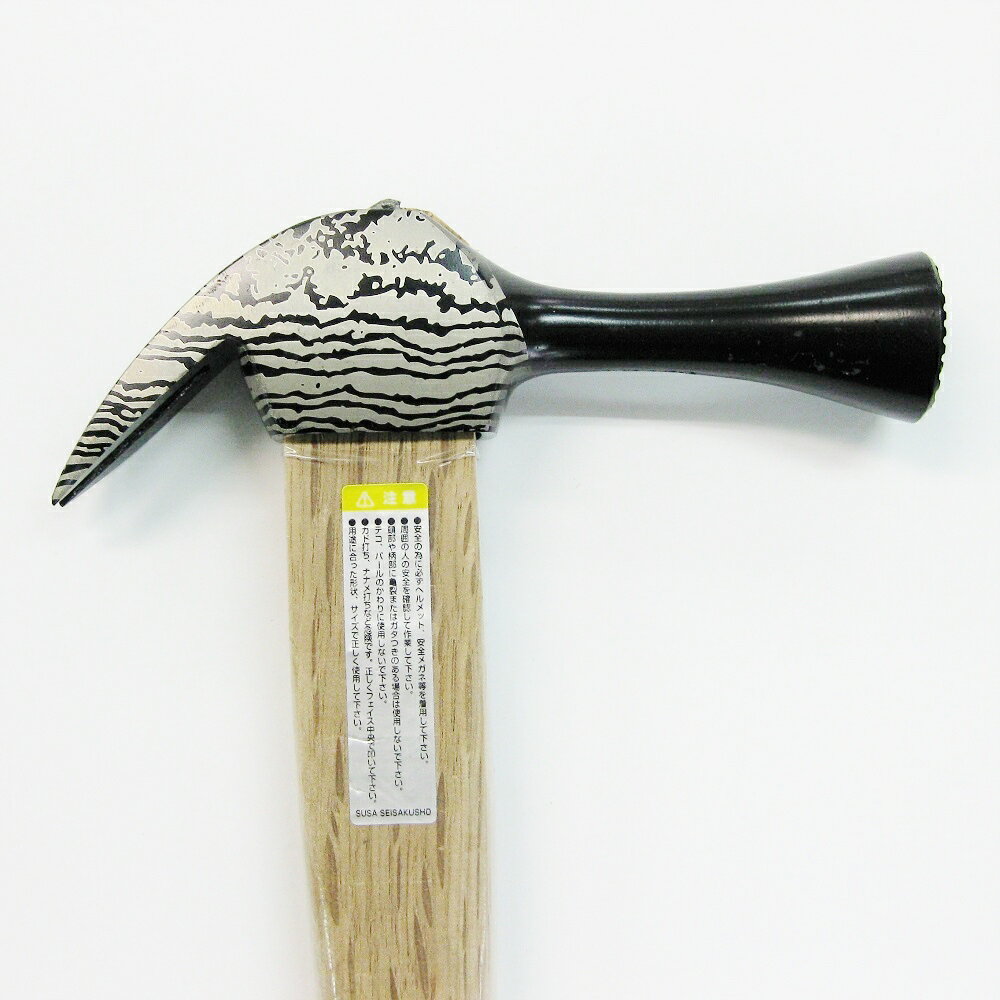 須佐製作所 雲流 ゼブラ模様仮枠ハンマー(木柄) 小 600mm 止付/無 【取寄品 片口 玄翁 玄能 型枠 槌】