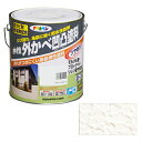 アサヒペン 水性外かべ凹凸塗料ツヤあり 3L アイボリー【取寄品】