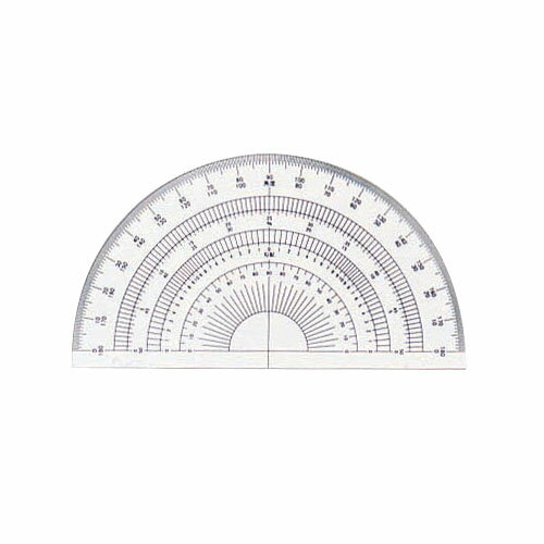 ［10個までゆうパケ対応］ドラパス 半円分度器12cmアクリル製 16-502 180ド