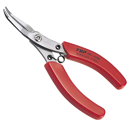 ［4個までゆうパケ対応］TOP ニードルノーズベントプライヤ(ギザ付) NN-100BN【取寄品】