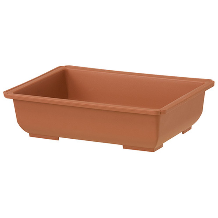 ヤマト 長方鉢(盆栽用) 10号 2L ブラウン【取寄品】