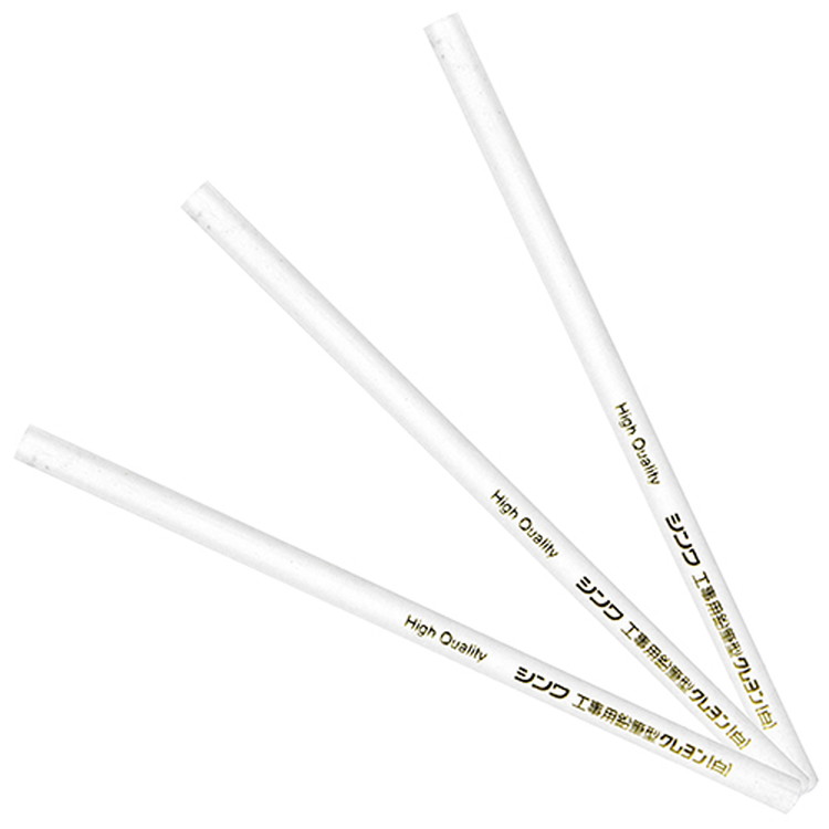 ［10個までゆうパケ対応］シンワ 工事用鉛筆型クレヨン白 3本 78443