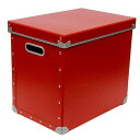安達紙器 硬質パルプボックス フタ式大 PBF-824 レッド【取寄品】