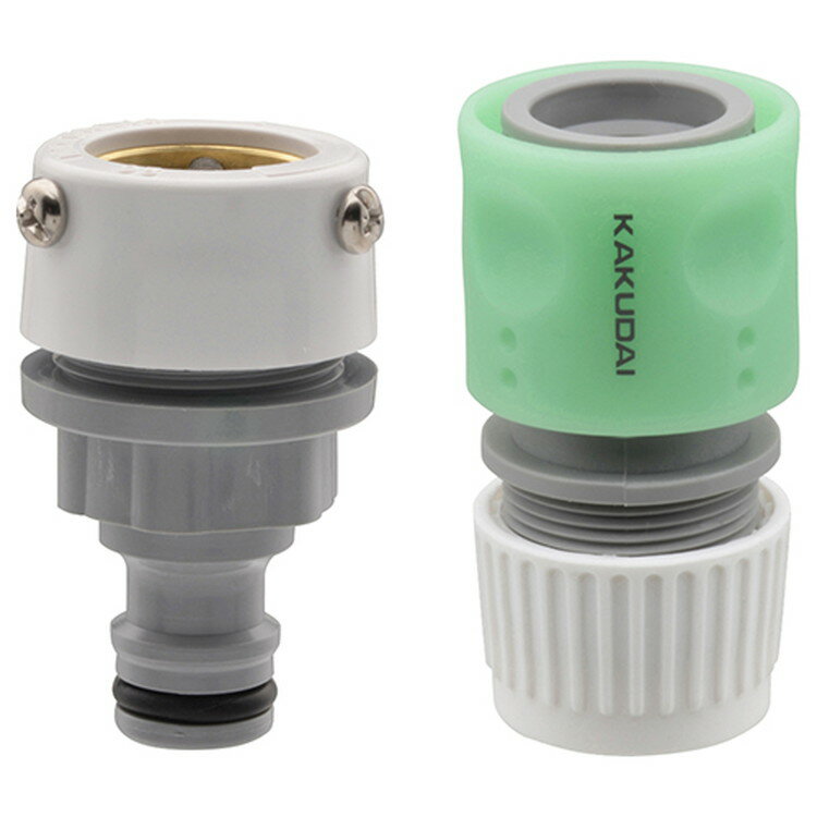 カクダイ GAONA(ガオナ) 万能口金とホーセンドのセット ワンタッチ接続 (蛇口にホース取付け ジョイン..