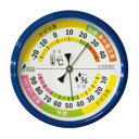 シンワ 温湿度計F-4M 丸型10 70508 ブルー【取寄品】