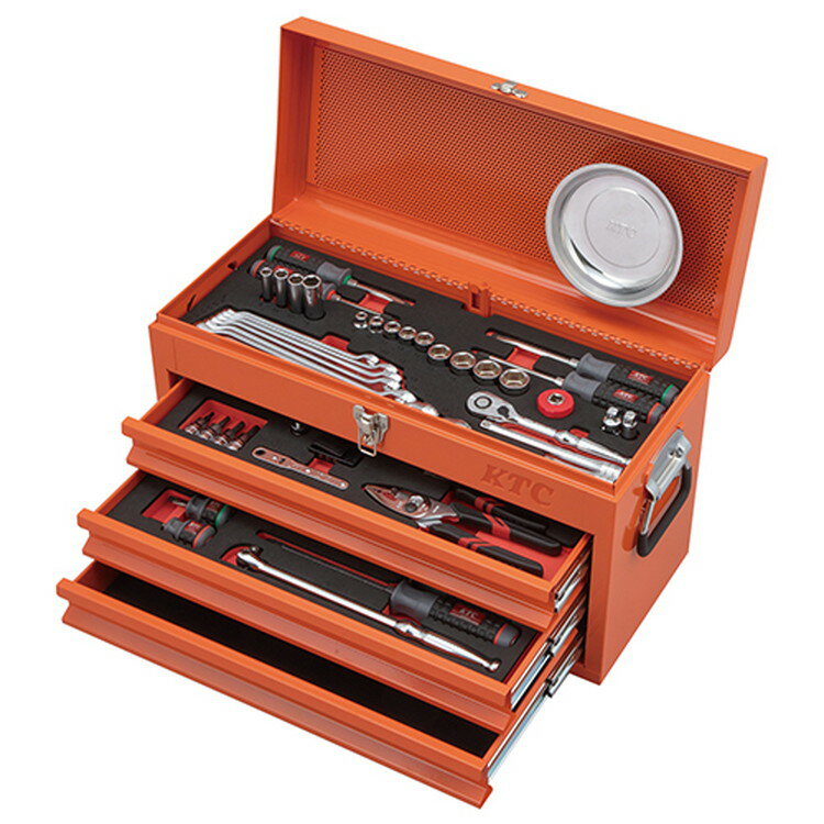 KTC 9.5sq.スタンダードセット［66点］(3段3引出し) SK36626XCR