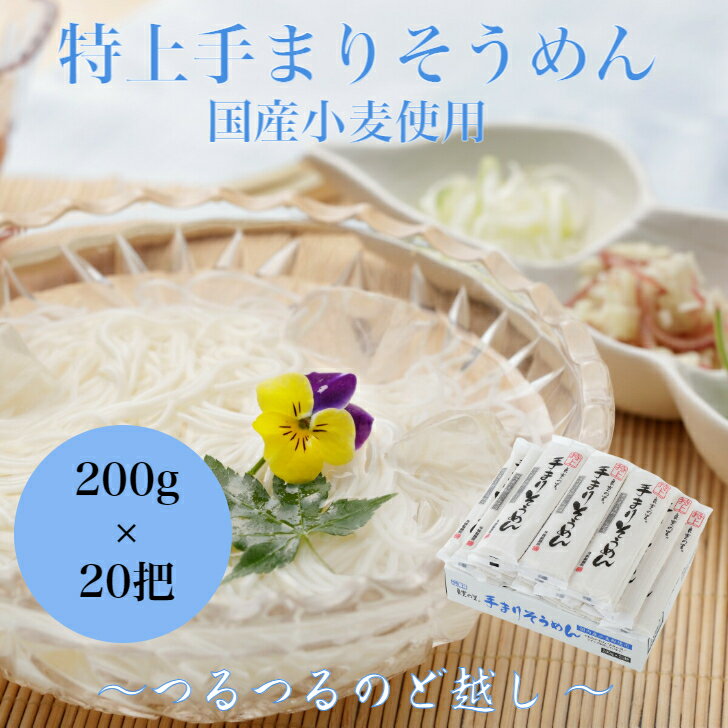 特上手まりそうめん 200g 20把乾麺 夏 新潟 長岡 与板製麺所 名物 高級 送料無料 お中元 お歳暮